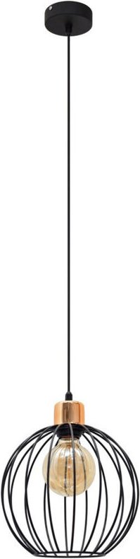 Helam - mercure Drahtgestell Pendelleuchte Schwarz, Kupfer 24cm