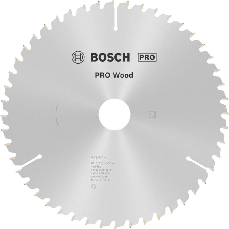 Pro Wood Kreissägeblatt, 216 x 2 x 30 mm, T48 - Bosch