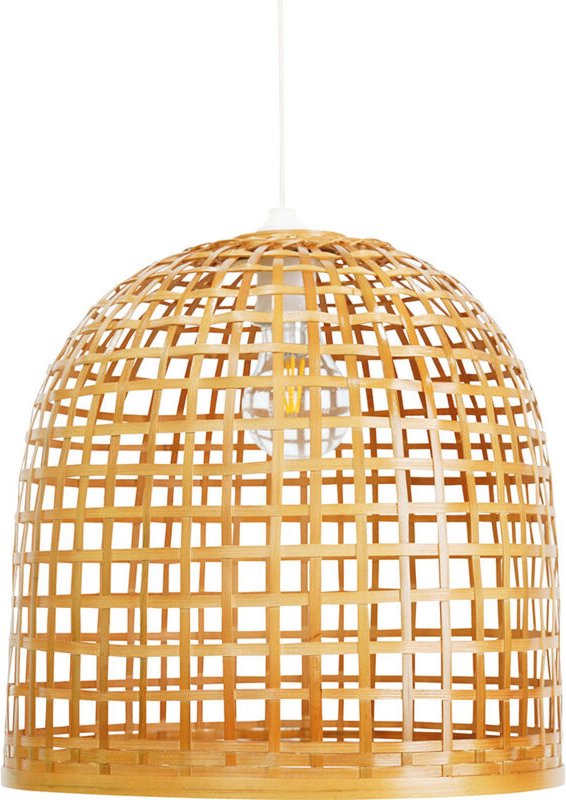 Privatefloor - Deckenlampe aus Bambus - b Boho-Bali-Design-Pendelleuchte - Thi Natural wood