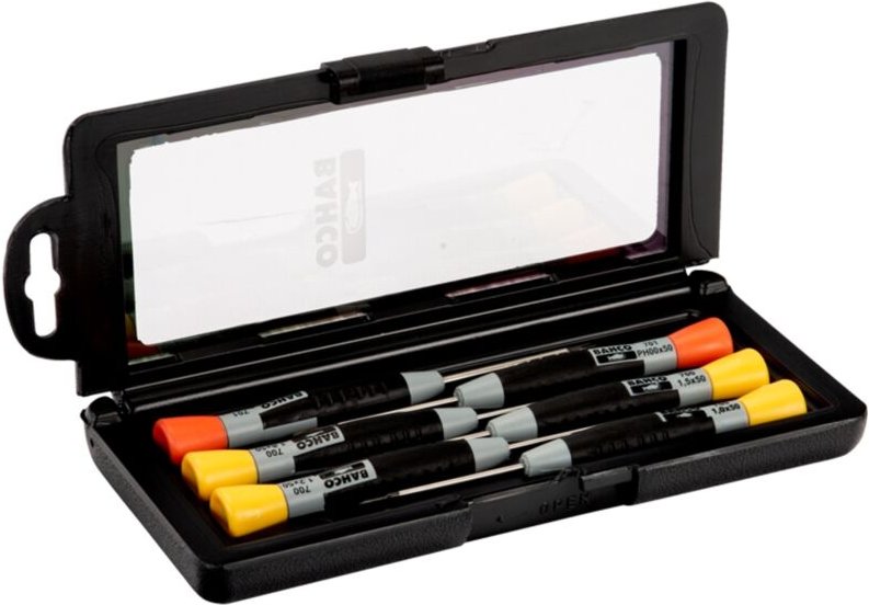 Bahco Satz Schraubendreher für Schlitz- und Phillips-Schrauben mit Präzisionsgriff, 1-1,8 mm und PH00-PH0 - 6-tlg.