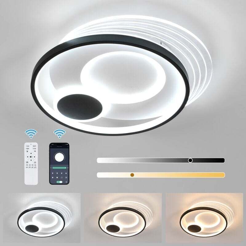 Comely - Dimmbare LED-Deckenleuchte, 31 w, runde Schlafzimmer-Deckenlampe mit Fernbedienung, 3000 k – 6500 k, moderne Wo...