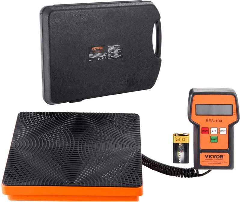 VEVOR Kältemittelwaage 100 kg Laderückgewinnung Freonwaage, mit Kabelgebundener Fernbedienung, 5 g Hochpräzise Elektroni...