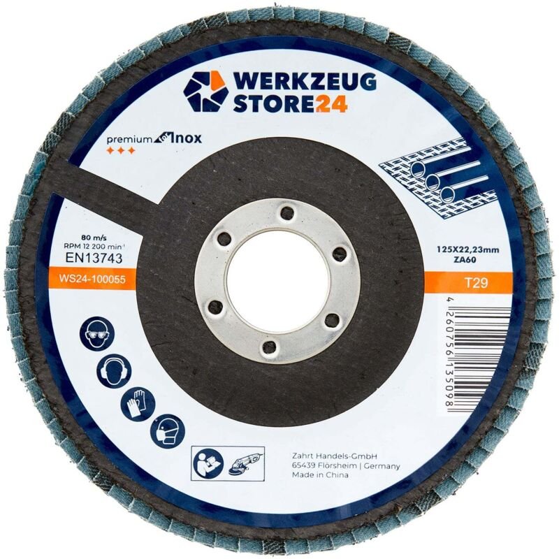 Ws24 - 10x Lamellenschleifscheibe 125 mm gewölbt Zirkonkorund k 60 100055