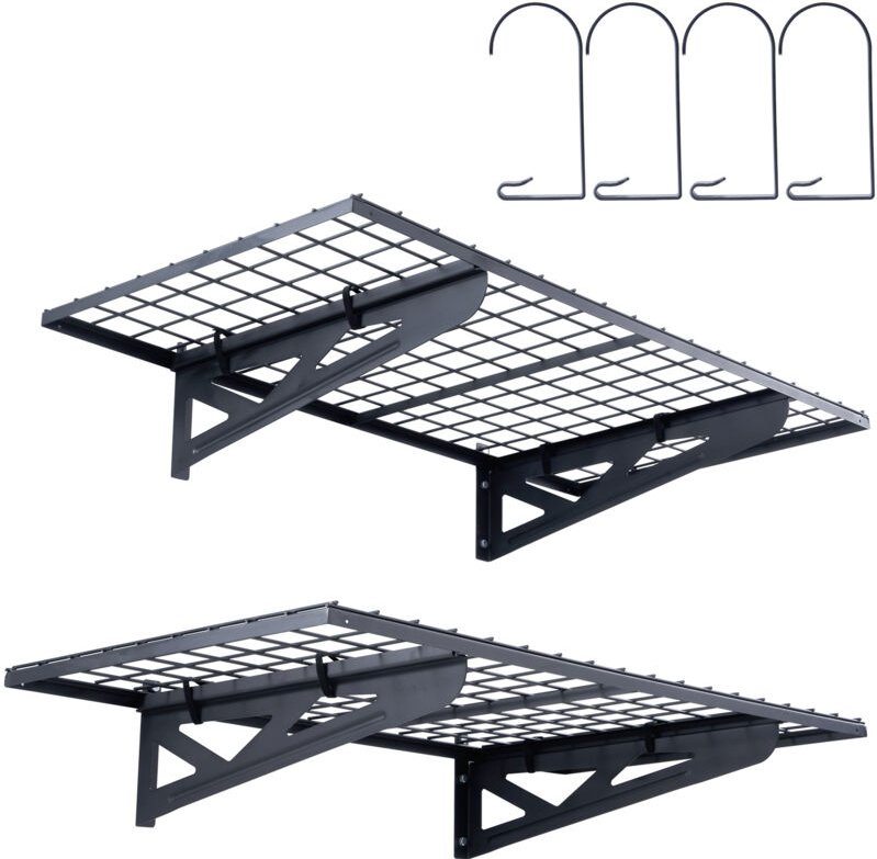 VEVOR 2er-Set Garagenregal 1220 x 620 x 209 mm Werkzeugaufbewahrung 114 kg pro Schicht Werkzeughalter Wand 122 x 61 cm R...