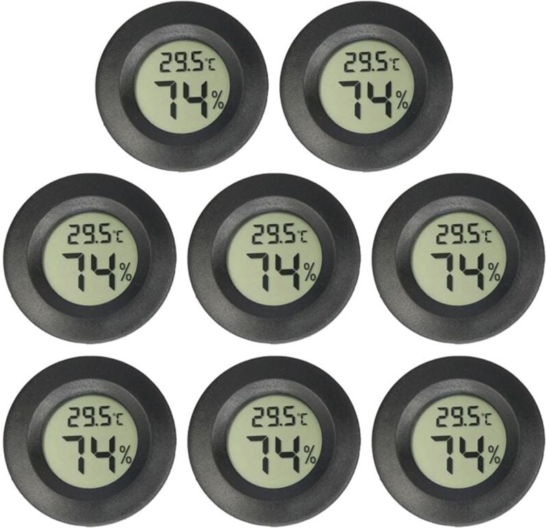 8 STÜCKE Mini LCD Digital Thermometer Hygrometer Runder Temperatur Feuchtigkeitssensor für Gefrierschränke Weinkühler Kr...