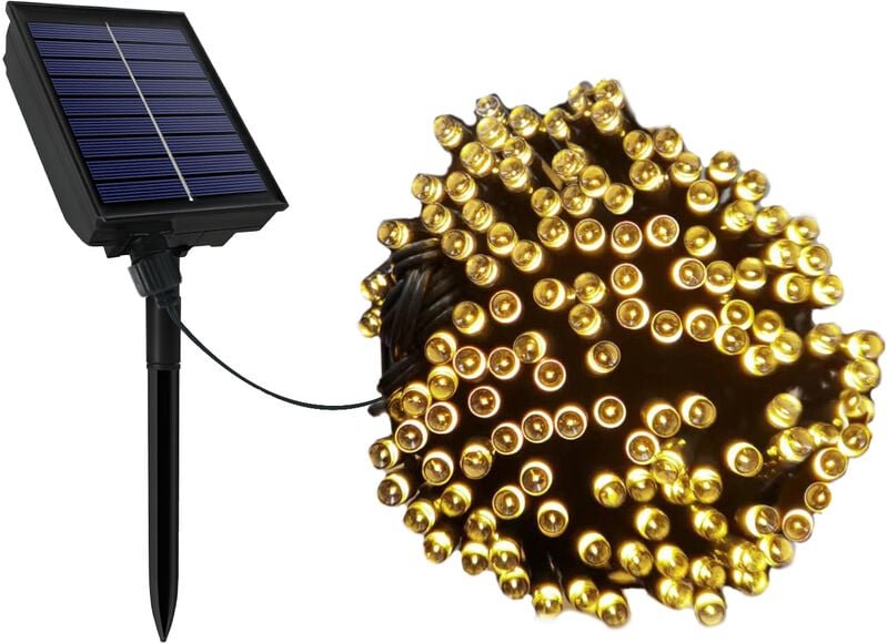 Solar-Lichterketten Außen Lichterwand Warmweiß 100m Lichtervorhang Solarlichterkette 8 Modi Wetterfest Led Weihnachtsbel...