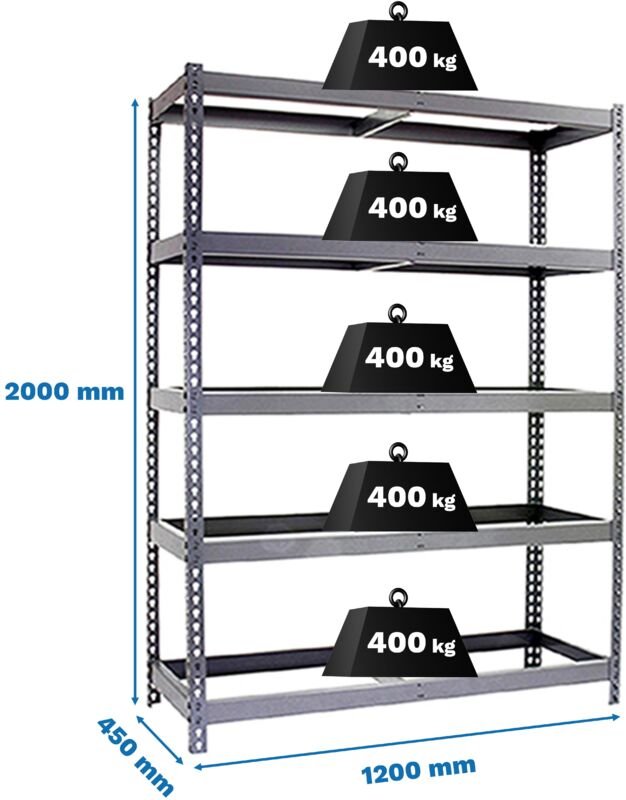 Simonrack Moderne Galvanisierte Regale 5 Ebenen 2000x1200x600 mm