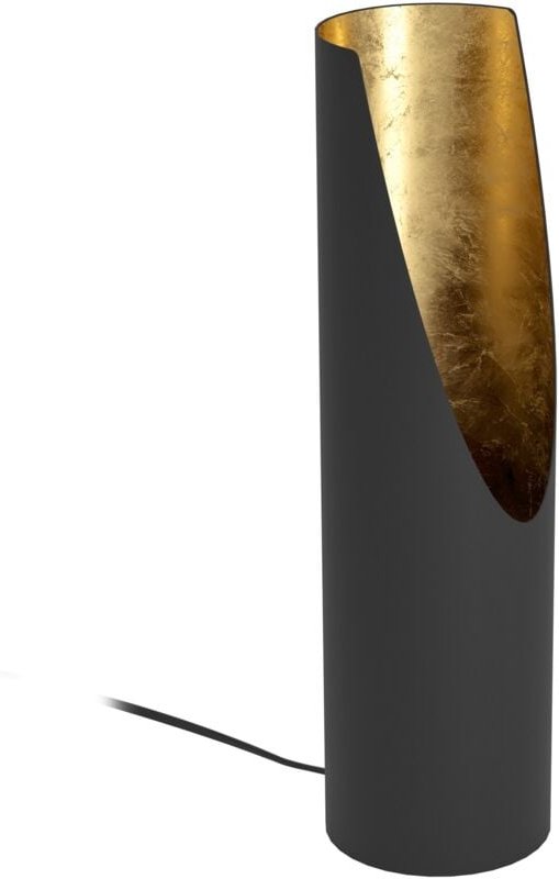 Led Tischlampe Prebone, hohe Tischleuchte mit indirekter Beleuchtung, Wohnzimmerlampe aus Metall in Schwarz und Gold, De...