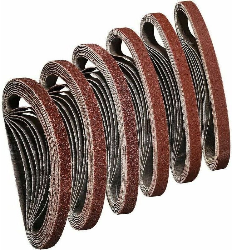 10 x 330 mm Schleifband, Körnung 40/60/80/120/180/240 zum Schleifen, Polieren und Staubabsaugen, ideal für Holz