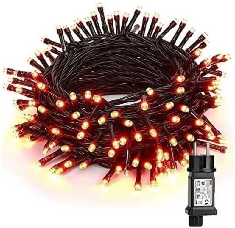 Herbstliche Lichterkette, 20 m, 200 LEDs, 8 Modi, wasserdicht, für Halloween, Weihnachten, Hochzeiten, Partys, Garten, F...