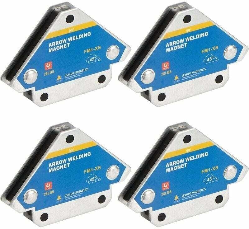 4PCS Schweißmagnet mit Haltekraft 13kg/28LB Schweißquadrat für magnetischen Positioniererwinkel 45° 90° 135° Magnetquadr...