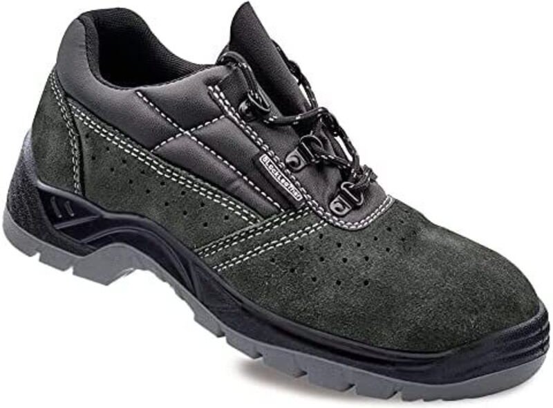 Schuhe desicherheitsschuhe src grösse 48 blackleather perforiertes spaltleder grau S1P src grösse 48 blackleather