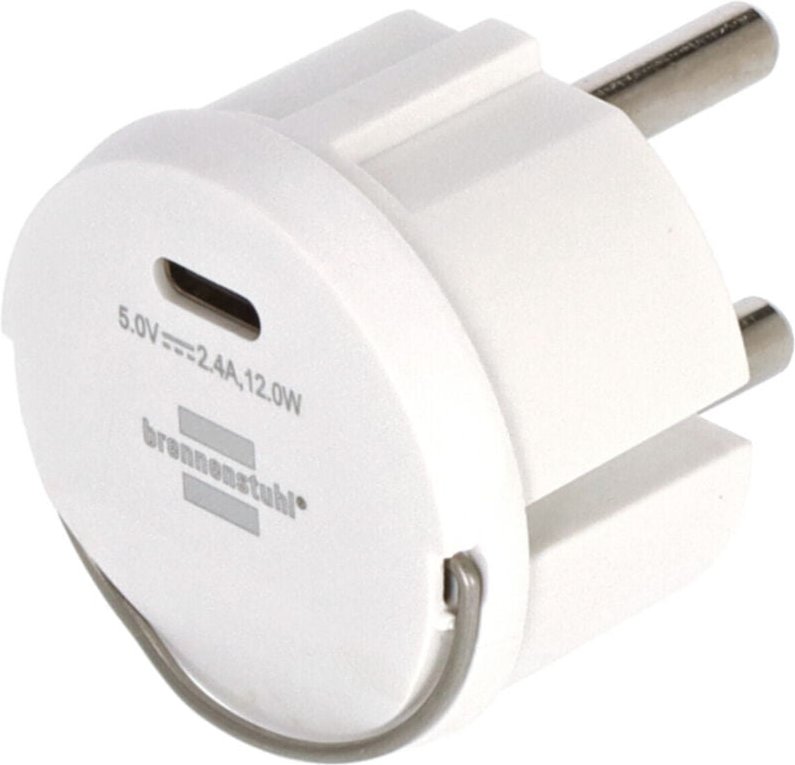 Brennenstuhl USB C Steckdosenadapter 2,4A weiß
