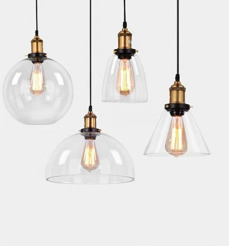 Aiperq - Vintage Kronleuchter Industrieller Glasleuchter Edison E27 Sockel Schlafzimmer Wohnzimmer Küche Esszimmer