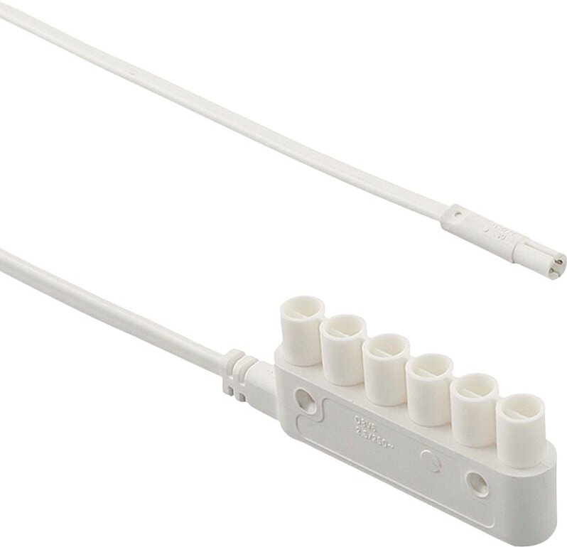 Elektra - Verlängerungsleitung-Mini-Stecker 230 v, Verteiler 6-fach, Länge 2000 mm