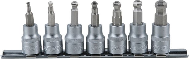 3/8' Bit-Stecknuss-Satz Innensechskant mit Kugelkopf, 7-tlg
