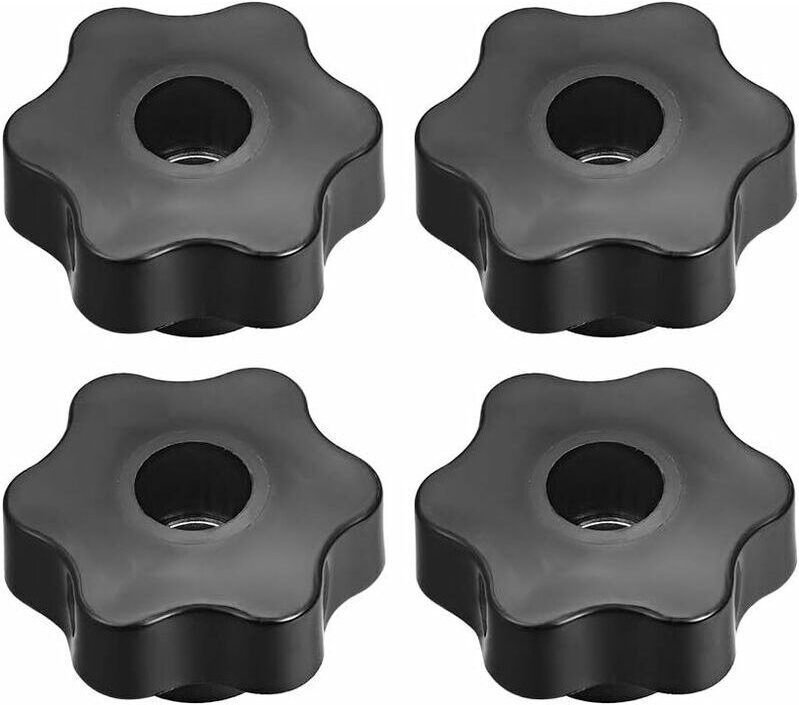 Poignée de serrage Boutons à vis Poignée M12 fileté en forme d'étoile 4pcs