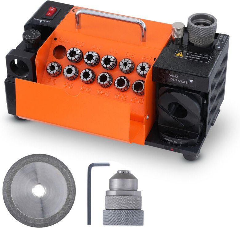 Bohrerschärfer, 3 – 13 mm MR-13A-Kern, einstellbarer Winkel von 95° – 135°, tragbare Schleifmaschine, 11 Spannzangen, cb...