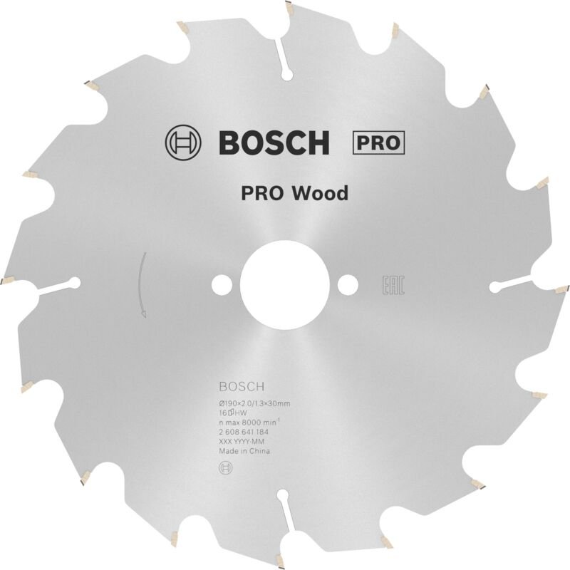 Pro Wood Kreissägeblatt, 190 x 2 x 30 mm, T16 - Bosch