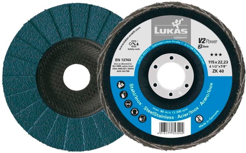 Lukas - Schleiflamellenteller V2 Power Zirkonkorund ø 125 mm Korn 60