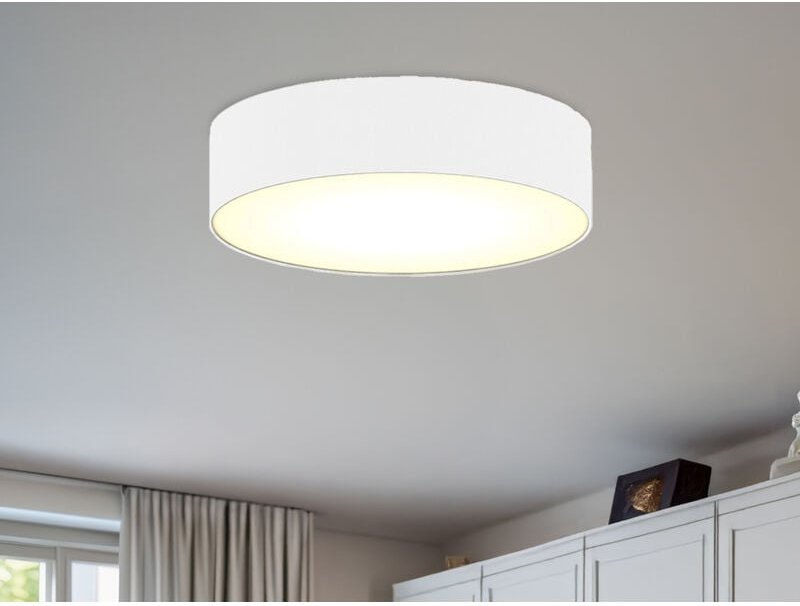 Smartwares - Deckenlampe ceiling dream, Stoff Weiß / Abdeckung satiniert, ø 50cm