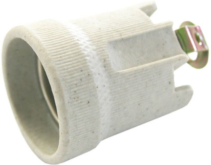 Thumbnail - E-27 Keramik-Lampenfassung 4A-250V Elektro DH. Mit Halterung M10 12.064 8430552104611