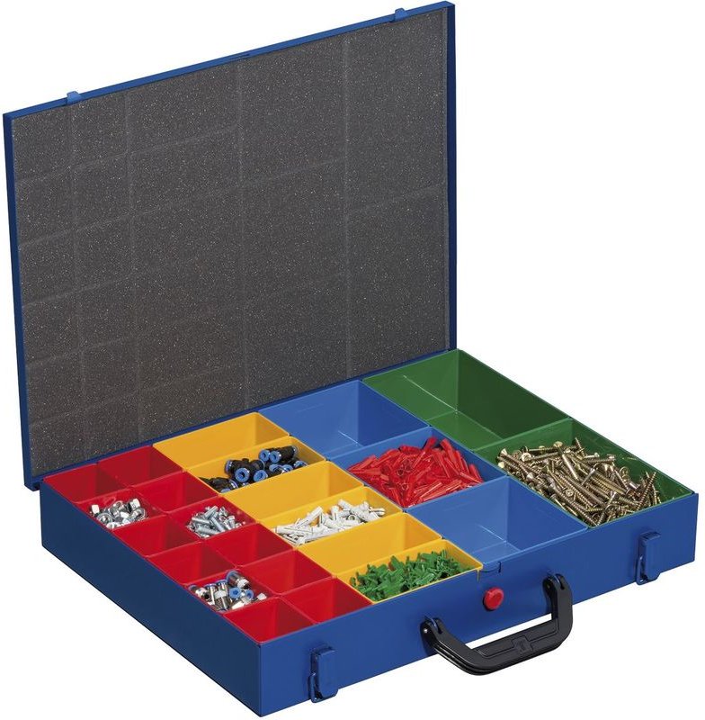 EuroPlus Sortimentkoffer Schraubenkoffer/Dübelkoffer leer mit 23 Einsätzen - Allit