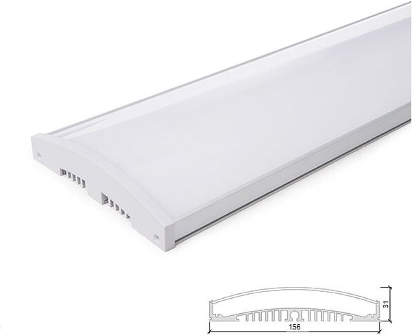 Greenice - Profil/Leuchte Aluminium 10 x led -Leiste - Diffusor Milchig x 1M