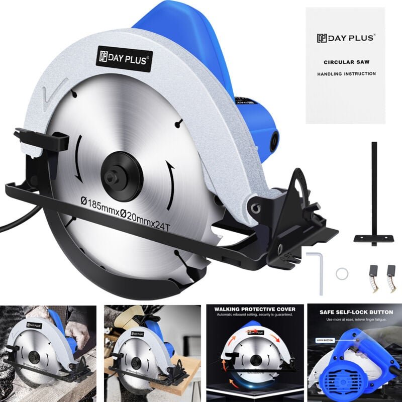 Dayplus - Handkreissäge Kreissäge Säge ø 185 mm 3600W Professional Schnittiefe diy