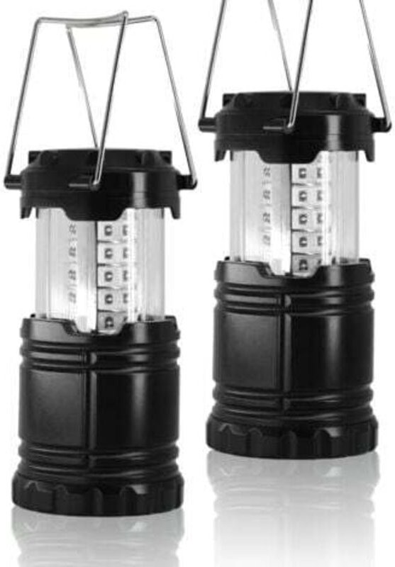 Jalleria - Faltbares LED-Campinglicht, 2er-Pack tragbare Campinglaterne, wasserdichte IPX5-Taschenlampe für Außenbeleuch...