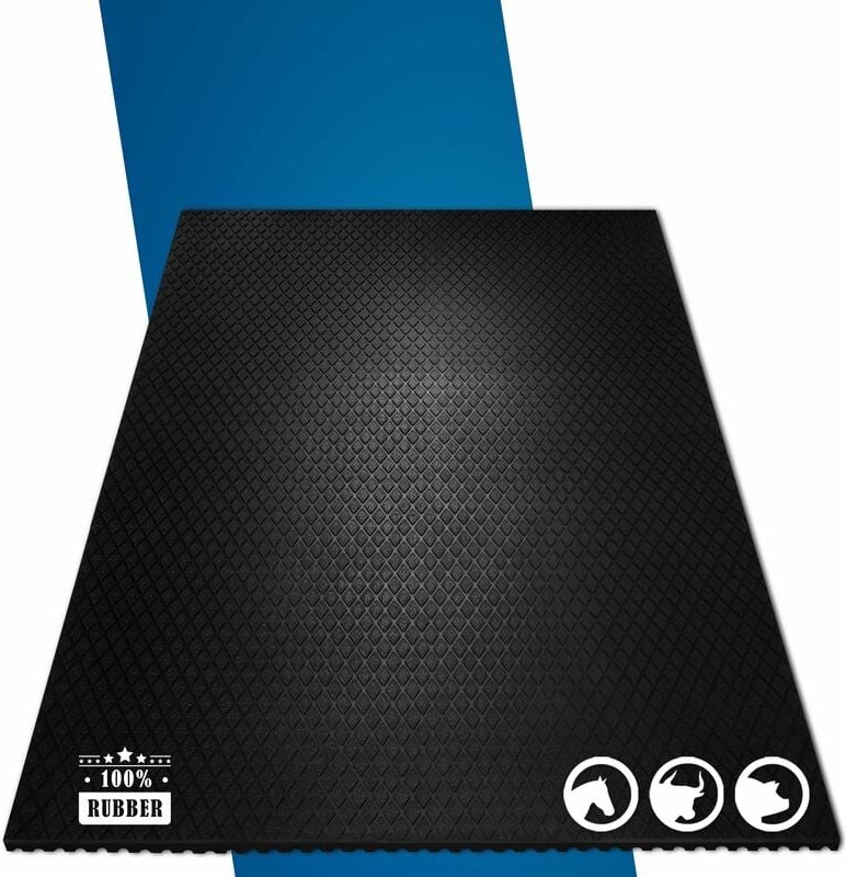 Stallmatte aus Gummi Diamond Top Stärke: 17 mm 180 x 120 cm Drainagematte für Tierhaltung