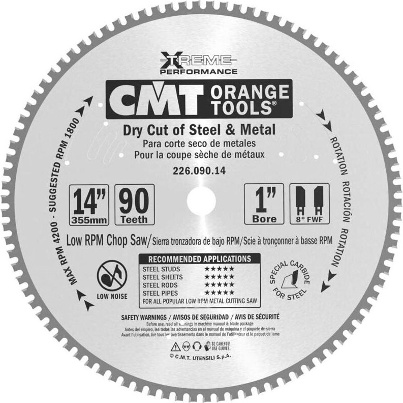 226.090.14 MESSER FÜR EISENWERKSTOFFE-PVC HW 355x2.2/1.8x25.4 Z90 FWF