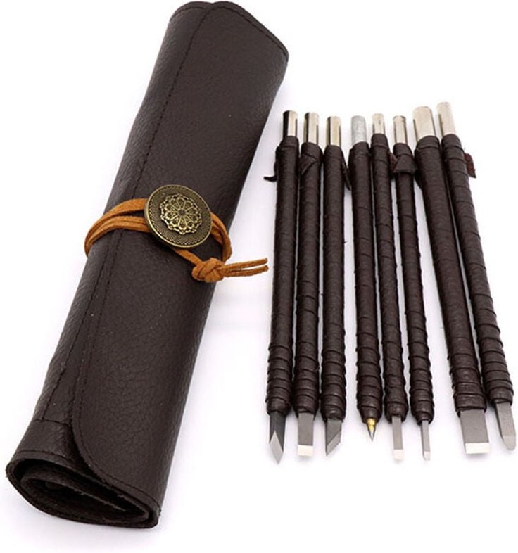 Csparkv - 8-teiliges Steinschnitzwerkzeug, Meißel, Wolframstahl, Schnitzwerkzeuge, Holz, Stein, geschnitzter Abschnitt, ...