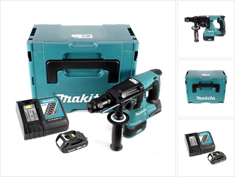 Makita DHR 243 RY1J Akku Kombihammer 18 V Brushless + 1x Akku 1,5 Ah + Ladegerät + Makpac