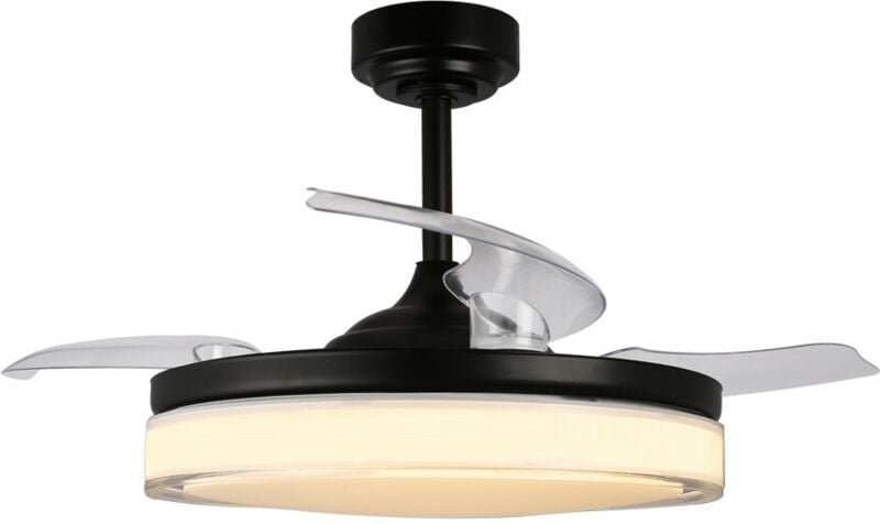 LED-Lüfter mit einziehbaren Flügeln Aneto Black 72W 7920Lm cct