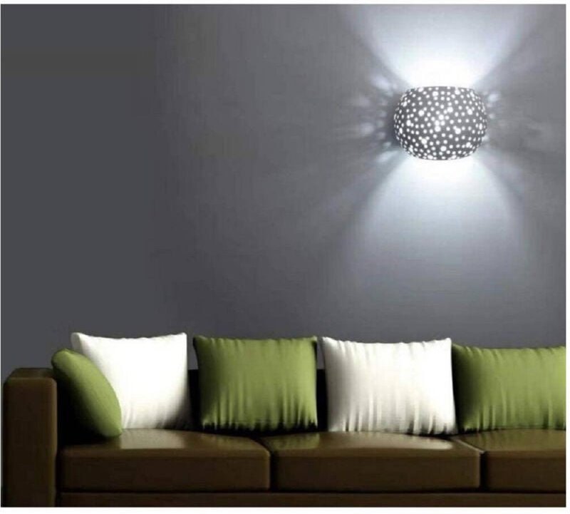 Trade Shop - Moderne runde, überstreichbare Wandleuchte aus Gips, G9 GS-E42 -