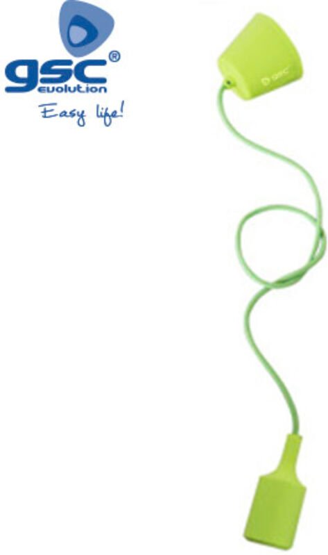GSC - Silikonlampenfassung E27 Textilkabel 1M - Grün 000702185