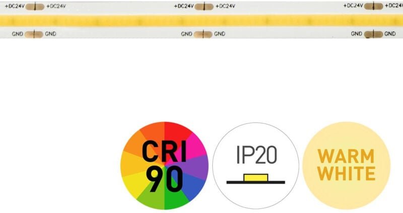 Innova - LED-Leiste 3000k 24v 10w/m 24v 10w/m 480 Cob IP20 5m 240050-6750