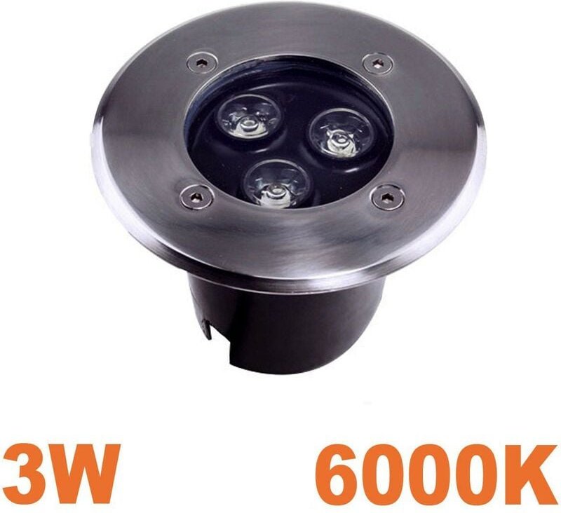 3W LED-Einbau-Bodenstrahler für Außenbereiche Wasserdicht IP65 Kaltes Weiß 6000K