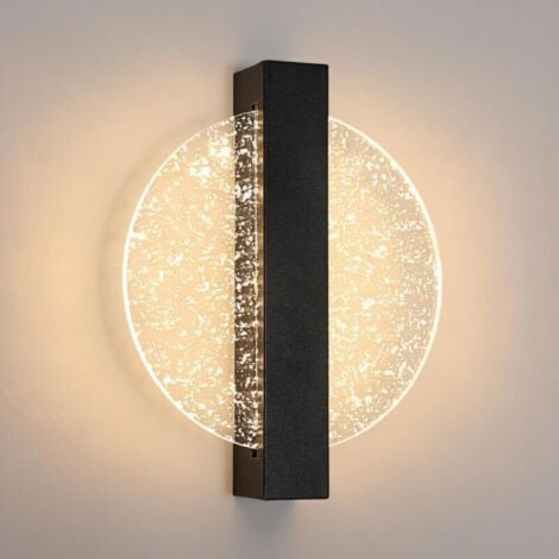 Thumbnail - Moderne LED Wandleuchte Runde Wandlampe 3000K Warmweiß Für Schlafzimmer, Wohnzimmer, Flur, Eingang Schwarz