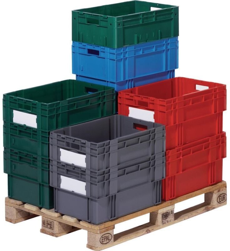 Drehstapelbehälter pp grau L600xB400xH420mm La-ka-pe