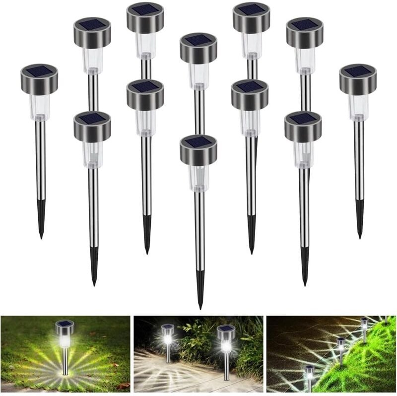 Solarleuchten für den Garten, 12 Stück, LED-Garten-Bodenlampe, wasserdicht, IP65, Dekoration, Solarbeleuchtung für den A...