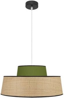 Fabrilamp - Grün/natürliche Hängeleuchte Modell Jia 1light