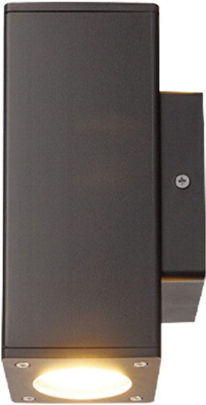 Außenwandlampe anthrazit Fassadenleuchte 2 flammig Haustürlampe Wandleuchte Gartenlampe, Edelstahl Kunststoff, 2x GU10, ...