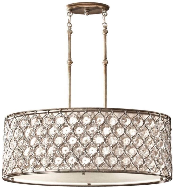 Elstead Lucia - 3 Lichtdecke Zylindrischer Anhänger Poliertes Silber, E27