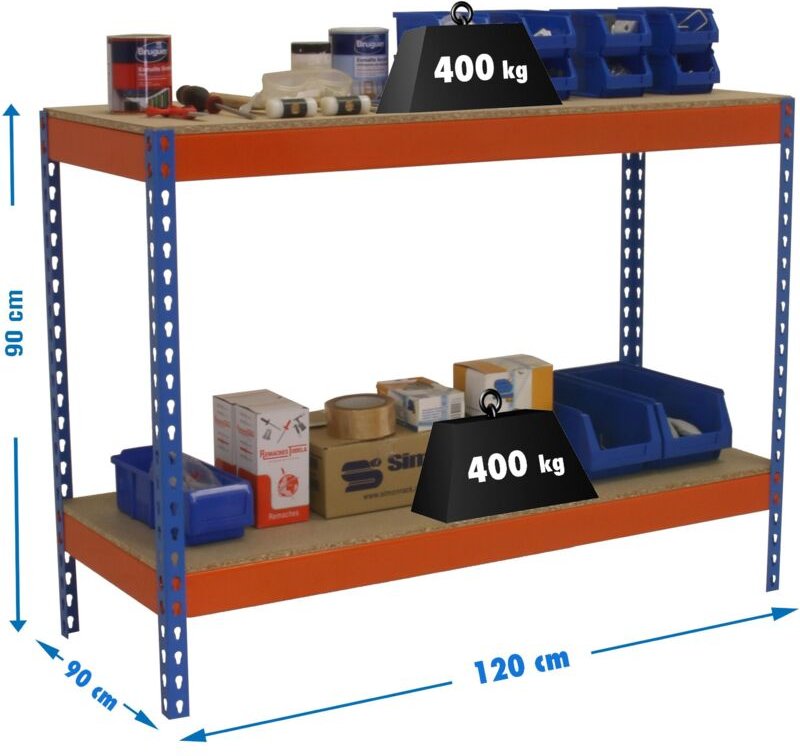 Simonrack Arbeitstisch pro blau und orange robust