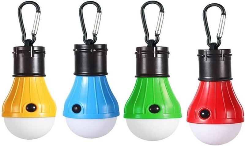 4er-Pack LED-Campingleuchten, tragbare wasserdichte Glühbirne, Laterne, batteriebetrieben