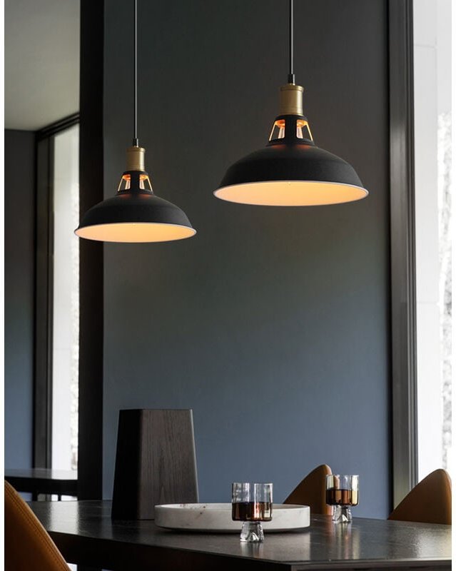 Pendelleuchte Lampenschirm Industriell 2PCS Retro Hängelampe pour für Loft Esszimmer Wohnzimmer Schwarz