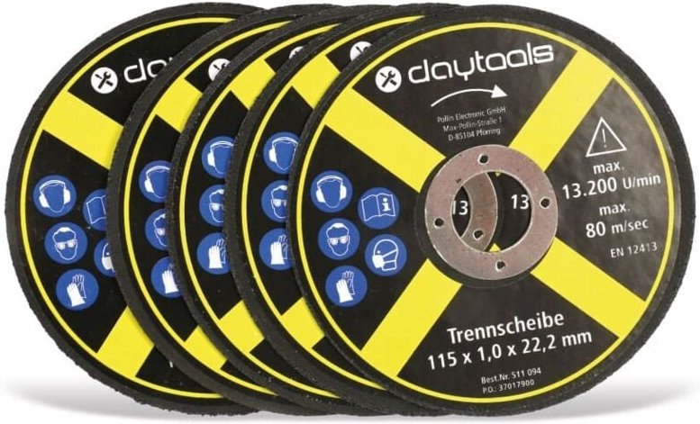 Thumbnail - Trennscheibe Metall, 115x1,0x22,2 mm, 5 Stück - Daytools