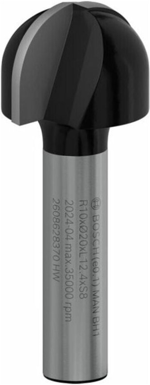 Pro Hohlkehlfräser, 8 mm, R1 10 mm, d 20 mm, l 12,4 mm, g 46 mm - Bosch